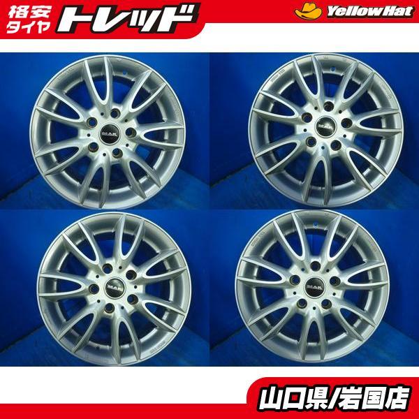 送料無料 中古 アルミホイール 4本セット 社外ホイール MAK 16-6.5+46 