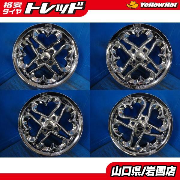 送料無料 中古アルミホイール 4本セット PIAA JEWEL HEART 送料無料 中古アルミホイール 4本セット PIAA JEWEL HEART