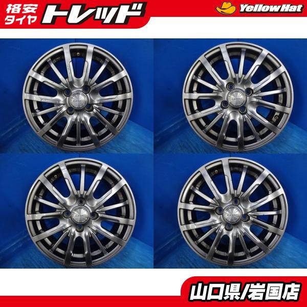 送料無料 中古アルミホイール 4本 LEBEN レーベン 15-5.5J IS43 4H 
