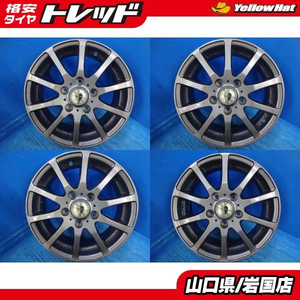 送料無料 中古アルミホイール 4本 FOUR FORCE フォーフォース 15-6.0J 