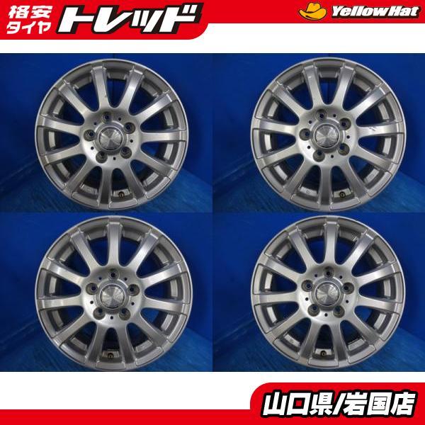 送料無料 中古アルミホイール 4本 Tiradaティラード 15-6.0J IS45 5H 