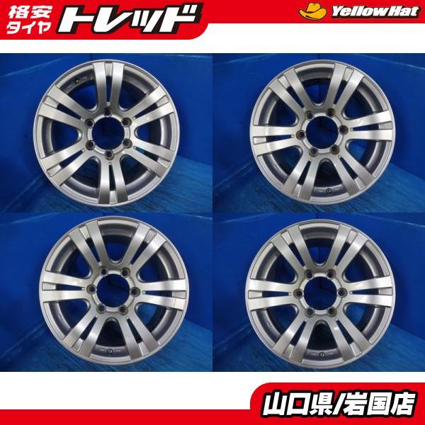 送料無料 中古 メーカー不明 アルミホイール 4本 16-7.0J IS25 6H PCD 