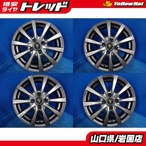 送料無料 中古アルミホイール 4本 マナレイ ES 15-5.5J IS40 4H PCD100