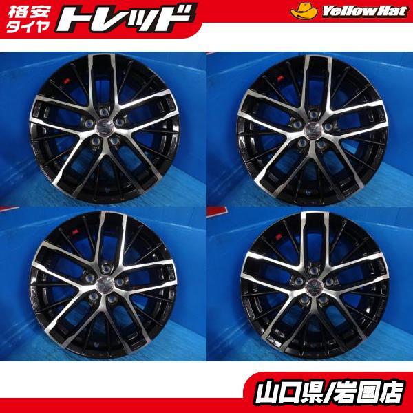 送料無料 中古アルミホイール 4本 KYOHO AME SMACK スマック 18-7.0J
