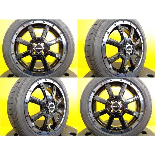 タイヤホイール 4本セット PIAA KS-8 15インチ+ 中古 ダンロップ 
