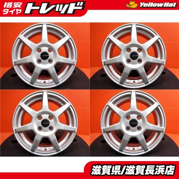 中古ホイール 4本 TECMAG 15インチ 5.5J / 6.0J +38 / +48 4H100 ハブ60.1mm スマート フォーツー フォーフォー トゥ