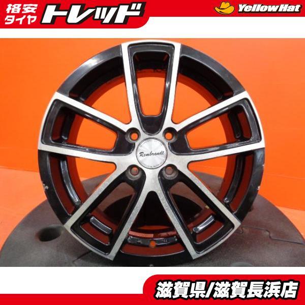 中古ホイール 4本 Rembrandt 16インチ 5.5J +48 4H-100 ハブ67mm ※ふ食