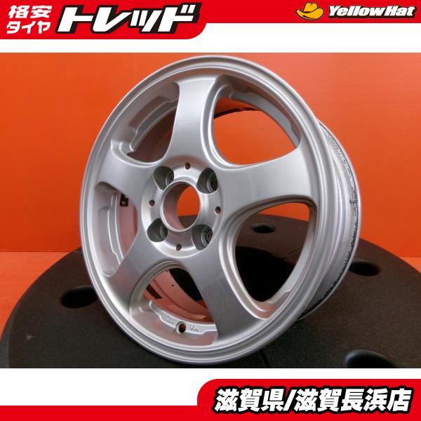 中古ホイール 4本 RUFINA 14インチ 5.5J +38 4H-100 ハブ67mm 5本 