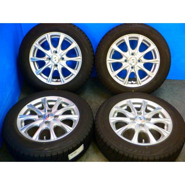 ホイールタイヤセット美品イボ付165/65/14 BS（VRX3）24年製送料込