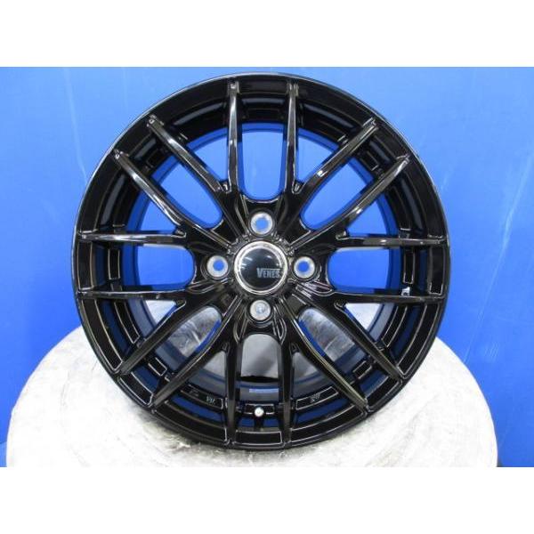 4本 新品 黒 メッシュ 15インチ5.5J +42 4H 4穴 PCD 100 アルミ