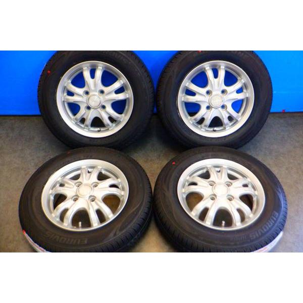 軽カーに】2026年製 新品タイヤ【145/80R13 75S】中古アルミ ワゴンR 
