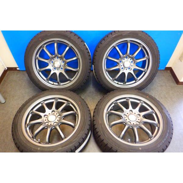 タイヤ新品 24年製 バランス済【TY GIZ 215/50R17】スタッドレス【MX-10 17インチ 7J5HPCD114.3+53】レヴォーグ ヴォクシー ノア等(MTG836) クレジットカード QRコード決済可能 DUNLOP（ダンロップ） 【レヴォーグ】2024年製中古スタッドレス【215