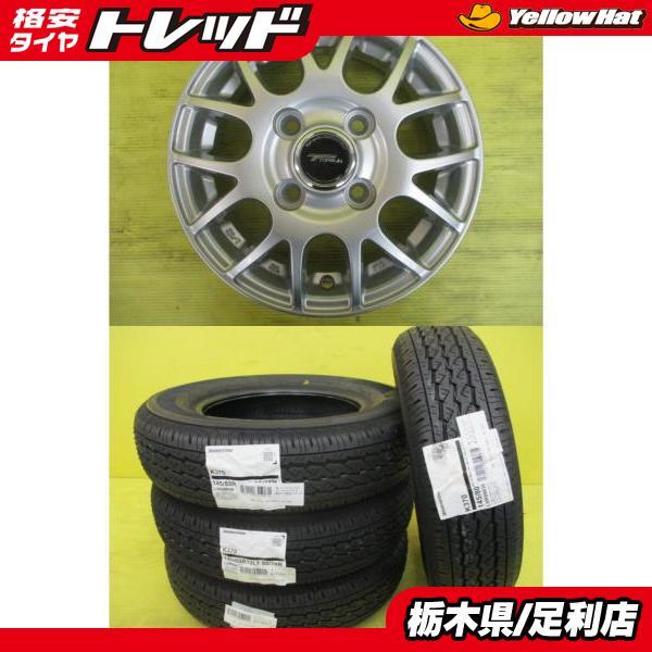 BRIDGESTONE キャリィ エブリィ 新品 夏タイヤ 中古アルミ 4本セット 