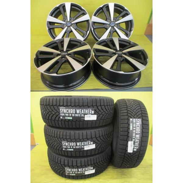 ◆スバルGK/GT系インプレッサ純正◆2026年製新品オールシーズン付◆ダンロップ シンクロウェザー 225/55R18インチ◆GT系XV等に 4本 足利