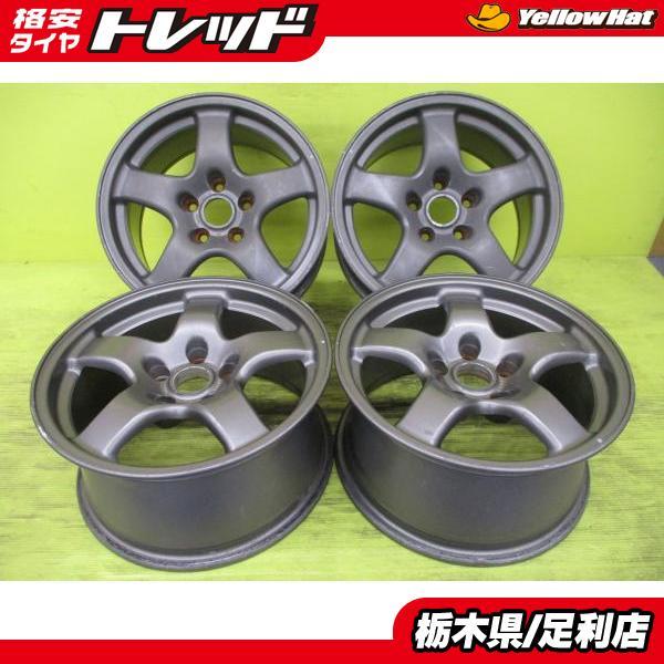 ◆鍛造◆中古ホイールのみ4本セット◆ニッサンR32スカイラインGT-R純正 16インチ 8J+30 5H114.3◆1本歪みあり◆純正戻し 転がし用等 足利