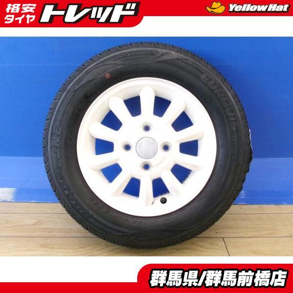 純正流用 4本 中古 アルトラパン 純正 ホワイト + 新品 夏タイヤ 純正流用 4本 中古 アルトラパン 純正 ホワイト + 新品 夏タイヤ