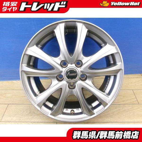 プリウス シエンタ 中古 アルミ 4本 15インチ 6J ET40 5H-100 ARREEST 