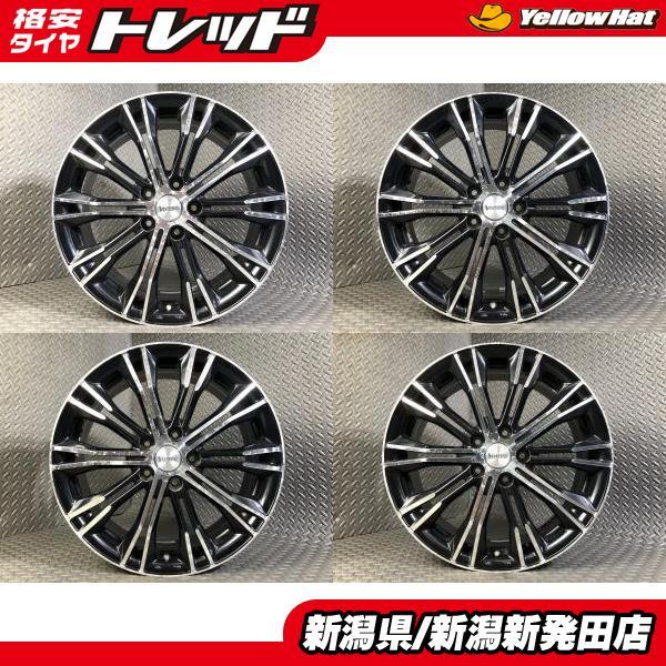 送料無料】中古 社外アルミホイール 4本セット Voltec 7J-18 +48 114.3 