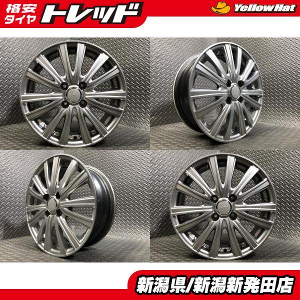 中古ホイール4本セット】社外 Weds VELVA 5.5J-15 +42 100 4H デミオ 