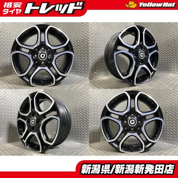 【中古ホイール4本セット】スマート 純正  5J-15 +32 100 4H  15-5.5J +32 4H 100 C453/W453 フォーツー/フォーフォ
