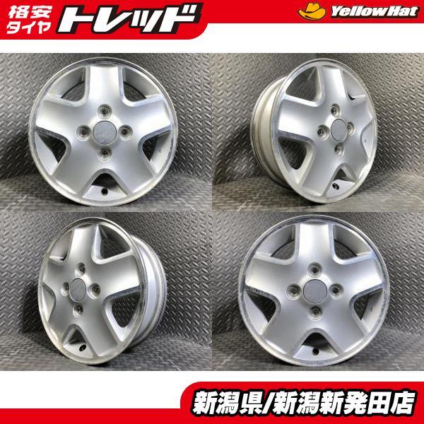 スズキ純正　ラパン純正ホイール　13インチ4J +45　4本　タイヤ付き 中古ホイール4本セット】スズキ ラパン純正 4J-13 +45 100 4H MRワゴン