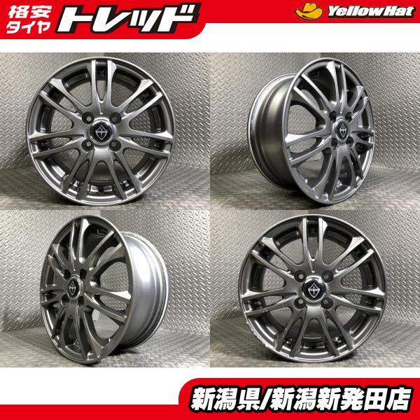 中古ホイール4本セット】Weds VELVA 5.5J-14 +42 100 4H 社外 アクア
