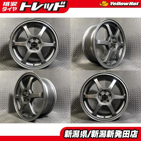 中古4本】社外 PROGRESS RS-5 7J-17 +48 100 5H 86 ウィッシュ BRZ 