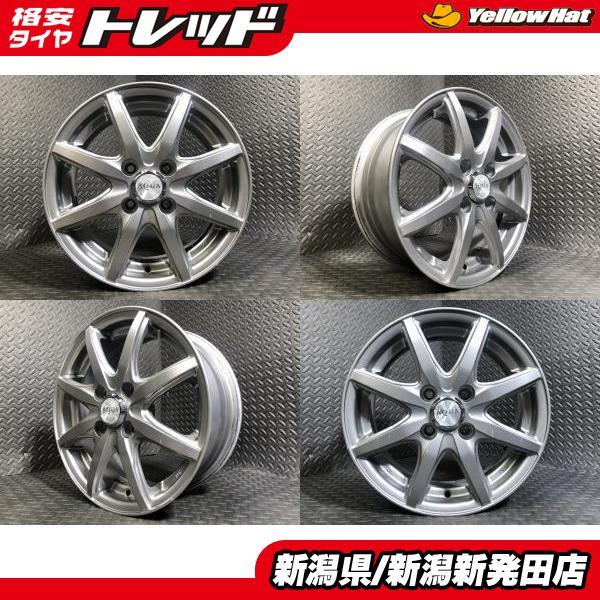 中古ホイール4本セット】社外 AQUA 14-5.5J +42 4H 100 アクア(MXPK10 