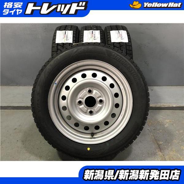 A343 155/65R14 75H スチールホイール付 ブリヂストン BRIDGESTONE（ブリヂストン） 新品冬タイヤ 中古スチールホイール 4本