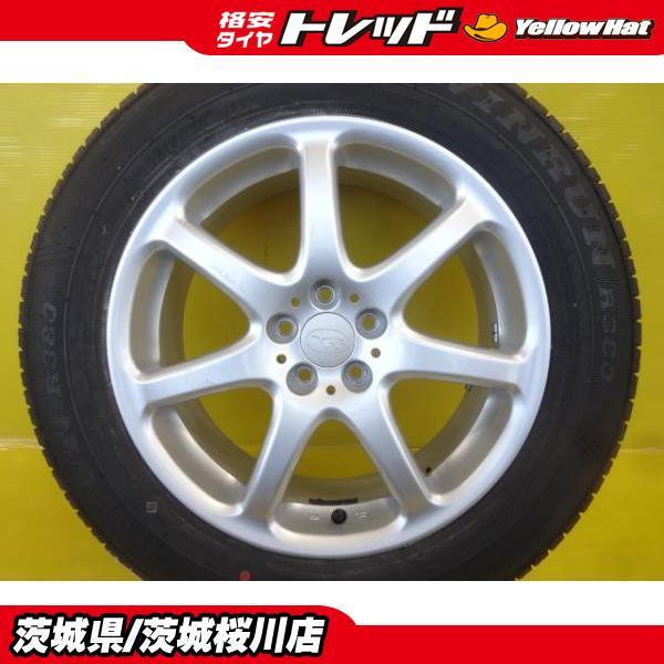 スバル XV フォレスター レガシィ アウトバック 中古 純正 17インチ 7J +48 5H100 新品 WINRUN 225/60R17 4本 セット SU