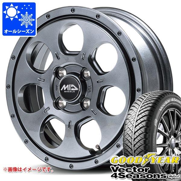 スズキ ハスラー用 オールシーズンタイヤ グッドイヤー ベクター 4シーズンズ ハイブリッド 165/70R14 81S MIDホイールズ マッドエージェント 