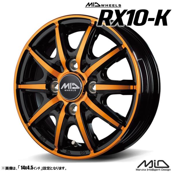 マルカサービス ホイール4本セット MID WHEELS RX10-K 14インチ マルカサービス ホイール4本セット MID WHEELS RX10-K 14インチ