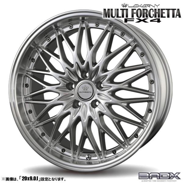 4本セット BADX LOXARNY ロクサーニ MULTIFORCHETTA マルチフォルケッタ FX4 21インチ リム幅9.0J インセット+25 5穴 
