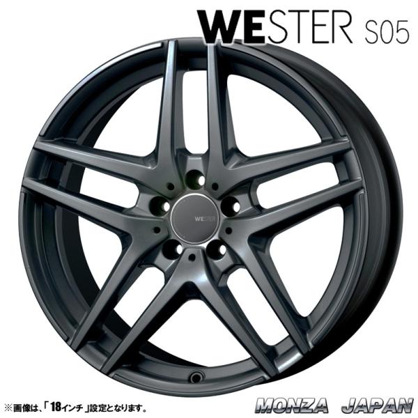 ホイール4本セット MONZA モンツァ WESTER ウェスター S05 16インチ リム幅7.0J インセット+50 5穴 P.C.D112 ガンメタリック