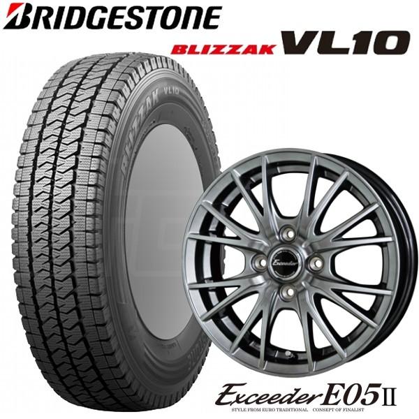 ブリヂストン 145/80R13 LT 4本 ホイール付 軽バン 用 ブリザック 軽トラック・バン用 アルミ付スタッドレス4本セット 145