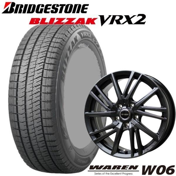225/55R17 スバル XV・フォレスターなど【アルミ付スタッドレスセット】 BRIDGESTONE BLIZZAK VRX2 17X7.0　5穴　 PCD：100 WAREN W06