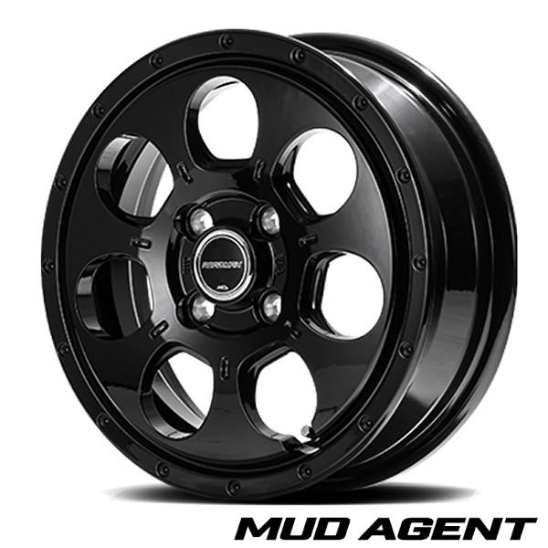 エブリイ 純正12x4.00B 4穴100 12インチブラックホイール 4穴 軽トラ＆軽バン【アルミ単品4本価格】ROADMAX MUD AGENT 12X4.00B 4穴