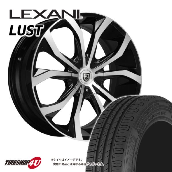 タイヤホイール4本セット LEXANI LUST 24x10.0J GB グロスブラック/マシンドフェイス 指定輸入タイヤ 295/35R24  ランクル200系
