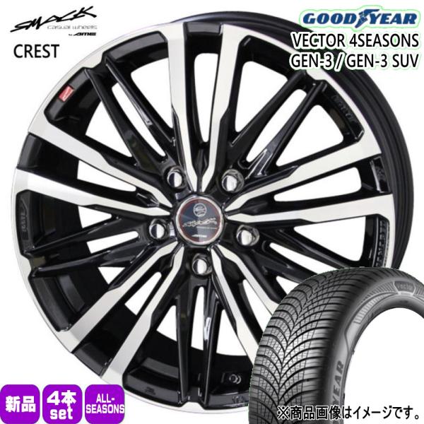 法人配送 225/60R18 104W XL グッドイヤー GEN-3 夏冬兼用 オールシーズンタイヤ SMACK CREST CR-V レガシィアウトバック 