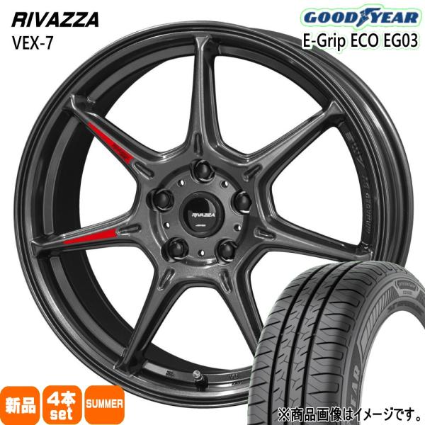 法人配送 215/60R16 95V グッドイヤー EG03 夏用 サマータイヤ RIVAZZA VEX-7 トヨタ専用 クラウン カムリ