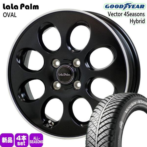 軽自動車 ハスラー デリカミニ4WD ハイゼット 165/65R14 79H グッドイヤー Vector4S 夏冬兼用 オールシーズンタイヤ LaLaPalm 
