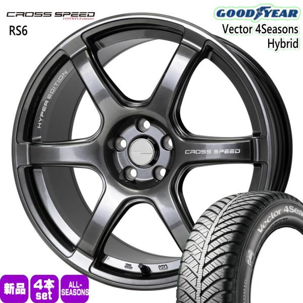 マツダ アクセラ /ホンダ ジェイド 215/50R17 95H XL グッドイヤー Vector4S 夏冬兼用 オールシーズンタイヤ CROSS SPEED 