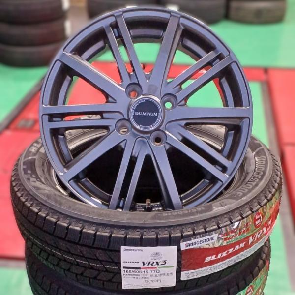 数量限定 VRX3 165/60R15 77Q ブリヂストン 国産 スタッドレス タイヤ &amp; アルミホイール 新品 4本セット ハスラー キャスト