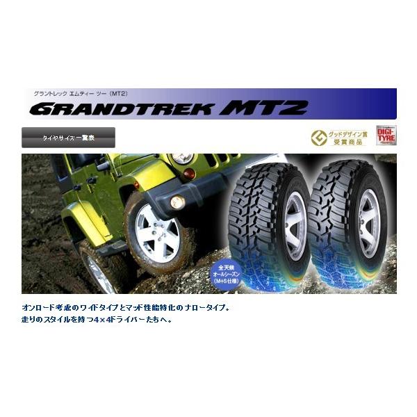【送料込み】ダンロップ　グランドテック　MT2 285/75R16 新品4本 GRANDTREK DUNLOP ダンロップ MT2 285/75R16 116Q : タイヤステージ