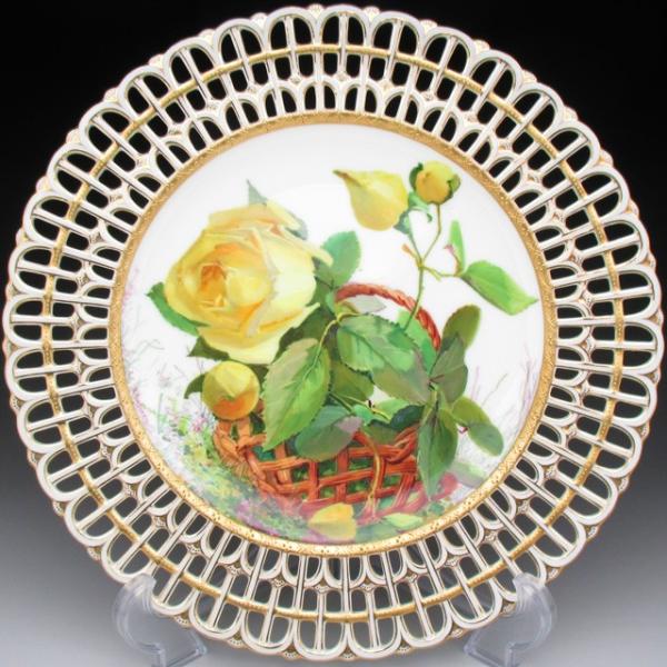 MINTON ミントン 金彩薔薇絵 プレート 23cm 1882年 アンティーク 