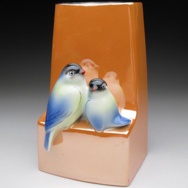 オールドノリタケ 燕フィギュア付 花瓶 tirunhausu_no1203