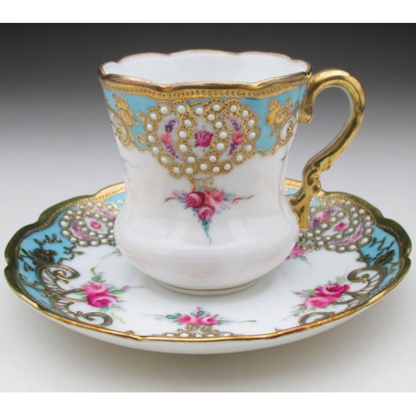 ノリタケ オールドノリタケ 金盛りジュール薔薇絵 カップ