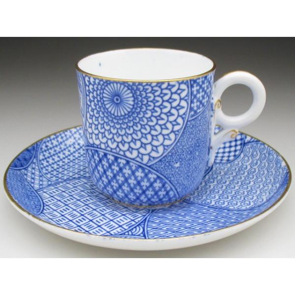 ROYAL WORCESTER ロイヤルウースター 染付家紋文 カップ＆ソーサー 