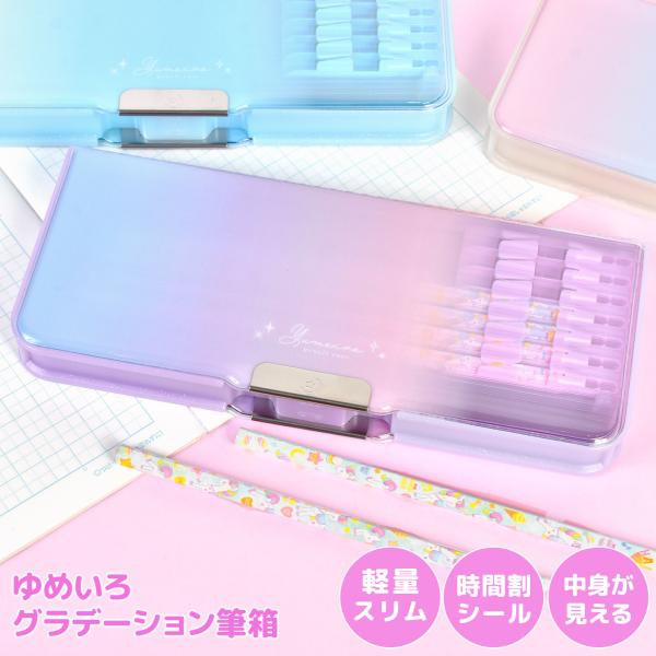 筆箱 小学校 女子 おしゃれ 両開き ペンケース 箱型 女の子 文房具 両面筆箱 クリア かわいい コンパクト 軽量