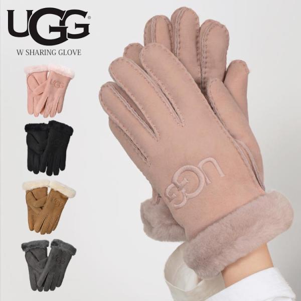 UGG ウール レザー 手袋 S/M グレー UGG ウール レザー 手袋 S/M